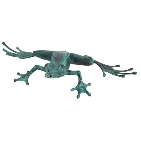 Tree Frog Cast Bronze Piped Garden Statue Plumbed For Water Sculpture